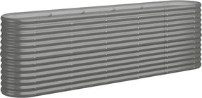 vidaXL Strat înălțat grădină gri 224x40x68cm oțel galvanizat