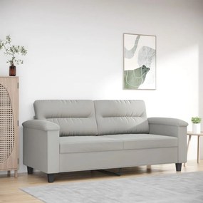 vidaXL Canapea cu 2 locuri, gri deschis, 140 cm, țesătură microfibră