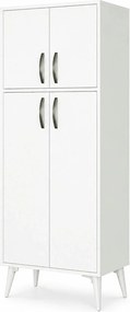 Dulap MDL0101, alb, PAL melaminat, cu 4 usi, 63x35x155 cm