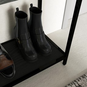 HOMCOM Masă consolă cu 2 rafturi, Masă de hol, Consolă de hol, Negru | Aosom Romania