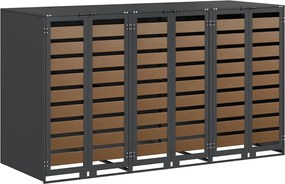 vidaXL Depozitare pentru 3 pubele Wheelie 340 x 77.5 x 115.5 cm Oțel