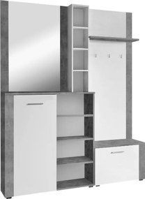Set pentru anticameră, alb/beton, FANDU