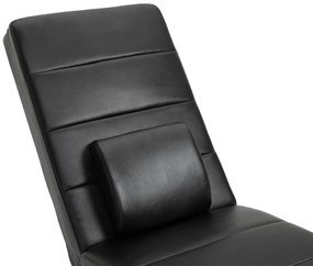 HOMCOM Relaxliege cu funcție de masaj, fotoliu de lounge ergonomic cu spătar înalt, cu funcție de masaj și pernă cu design Zero-G, fotoliu de lounge din piele ecologică, metal, spumă, negru, 58 x 163 x 87 cm | Aosom Romania