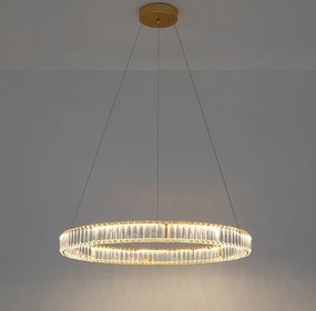 Lustra suspendata LED design ambiental Ring auriu 100cm