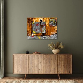 Tablou pe sticlă picturii străveche (70x50 cm)