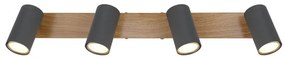 Plafoniera cu 4 spoturi directionabile design modern ROBBY gri grafit