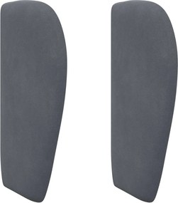 vidaXL Ureche pentru Tăblie Gri Scurt 40 x 23 x 6 cm Catifea