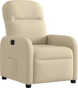 vidaXL Fotoliu rabatabil, crem, material textil