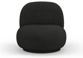 Fotoliu negru cu tapițerie din stofă bouclé Chuck – Micadoni Home