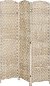 HOMCOM Paravan Interior cu 3 Panouri Pliabil, 135x180 cm, Separatoare Împletit din PP și Lemn de Pin, Stejar | Aosom Romania