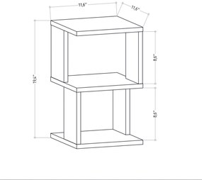 Măsuță de pat Carter White Oak