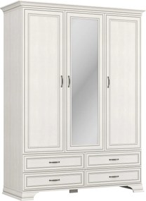 Dulap TIFFANY II, crem, PAL laminat, cu 3 usi si 4 sertare, 159x63x212
