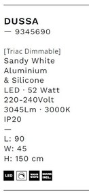 Lustra LED suspendata design modern DUSSA alba