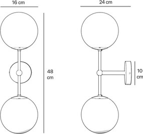 Aplica de perete din alama si sticla Musa
