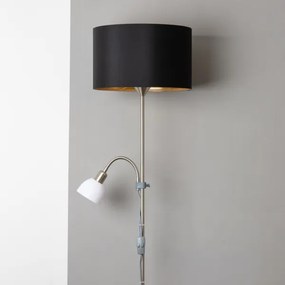 Brilagi - Lampadar CERIA, 2 în 1, 1xE27/100W/230V + 1xE14/25W, crom mat/negru