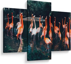Tablou - turmă de flamingo (90x60 cm)