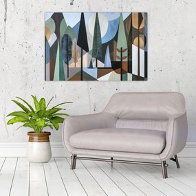 Tablou - Abstracție geometrică naturală II. (90x60 cm)