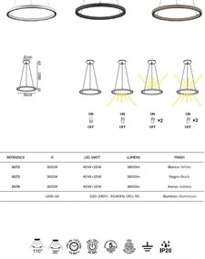 Lustra LED design circular, Diametru 62,8cm, RIUMAR arena, MA-8674