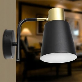 Lampă de perete 1xE27/20W/230V neagră/aurie