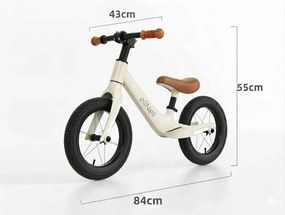 Bicicletă fără pedale LUNA cu cadru ușor, de la 2 ani, bej ELIS design