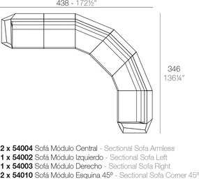 Canapea modulara FAZ Modul dreapta