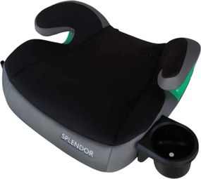 Inaltator auto XXL cu ISOFIX si suport pahar NOVOKIDS Splend'or Edition HF-02, R129 i-Size, 125-150 cm, Negru