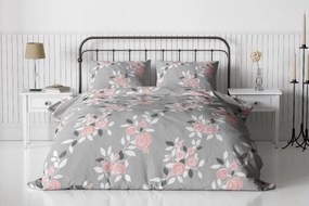 Lenjerie de pat din crep EFLORIA, gri Dimensiune lenjerie de pat: 70 x 90 cm | 140 x 200 cm