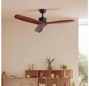 ZEVENTI - Ventilator de tavan CUENCA Wi-Fi Tuya negru/stejar + telecomandă