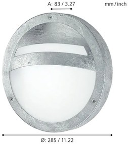 Eglo 88119 - Corp de iluminat perete exterior SEVILLA 1xE27/15W/230V