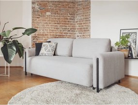 Canapea gri extensibilă/cu spațiu de depozitare cu tapițerie din catifea reiată 244 cm Arcadova – ELTAP