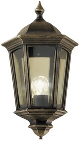 Aplica de perete exterior stil clasic IP43 Puchberg AL 11K/82505 schwarz-gold/rauch OR