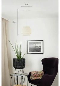 Lustră pe cablu Brilagi SPACE YUTE 1xE27/15W/230V d. 25 cm crem/alb