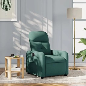 vidaXL Fotoliu rabatabil, verde închis, material textil