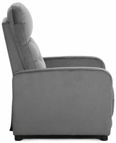 Scaun reclinabil Lennox Velvet, gri