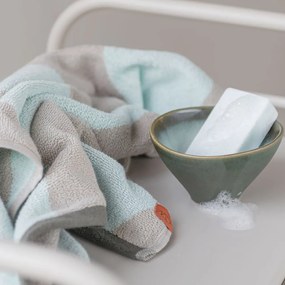 Prosoape verde-mentă 2 buc. din bumbac organic din frotir 40x55 cm Diagonal – Mette Ditmer Denmark