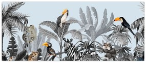 Tablou - Animale în pădurea tropicală (120x50 cm)