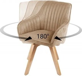 Set de 2 scaune pivotante Livorno catifea sampanie