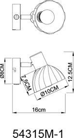 Spot de perete Globo 54315M-1 ZACHERY 1xE14/40W/230V auriu