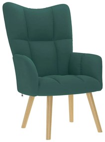 vidaXL Scaun de relaxare, verde închis, material textil