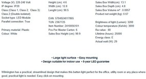 Plafoniera LED design liniar Wilmington 90,5cm