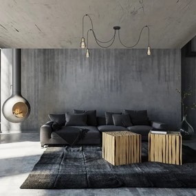 Lustră pe cablu TUBE LONG 3xE27/15W/230V negru/auriu