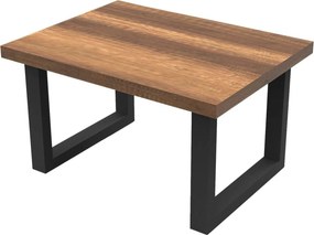 Masuta cafea MN02-BA, nuc/negru, PAL/metal, 80x60x43 cm