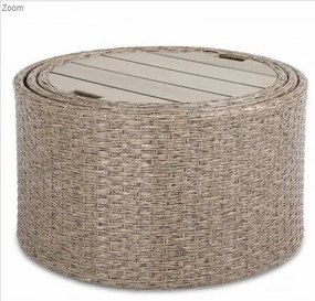Deuba Sezlong de ratan de gradina LAZY - crem 185 cm