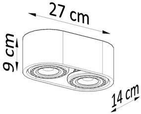 Plafonieră BASIC AR111 2xGU10/40W/230V beton