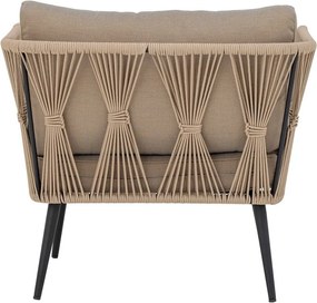 Fotoliu de grădină bej capitonat Pavone – Bloomingville