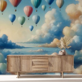 Fototapet - Balon în nori (147x102 cm)