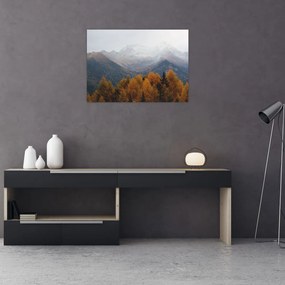 Tablou pe sticlă - Crestele munților (70x50 cm)