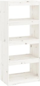 vidaXL Bibliotecă/Separator cameră alb 60x30x135,5 cm lemn masiv pin