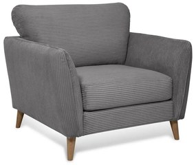 Fotoliu gri închis cu tapițerie din catifea reiată Paris – Scandic