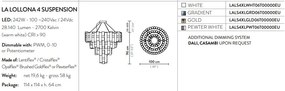 Lustra LED Art Deco de dimensiuni mari, realizata manual LA LOLLO 4XL Gradiet